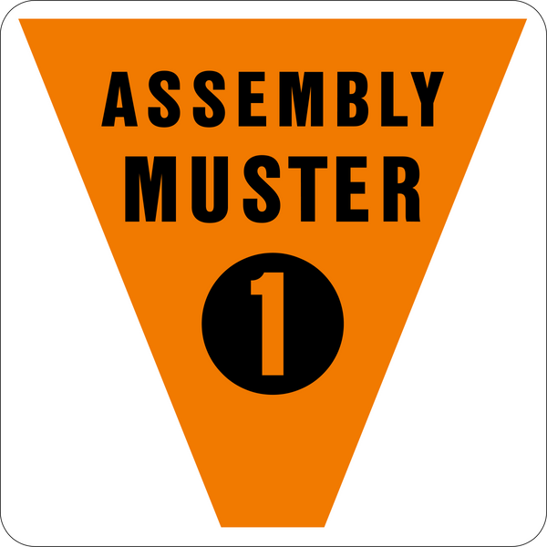 Assembly Roster Sticker Assembly Muster Number Sign | Western Safety Sign