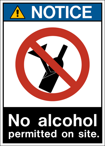 Notice - No Alcohol