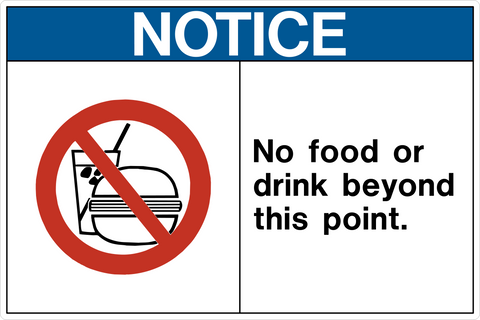 Notice - No Food or Drink