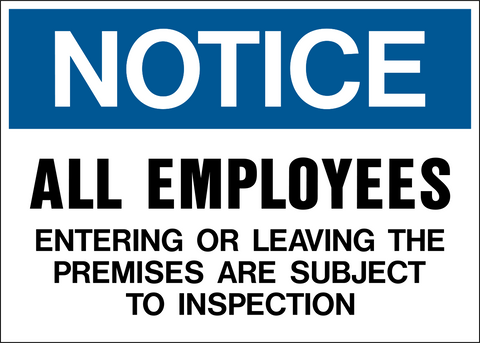 Notice - Employees Entering or Leaving