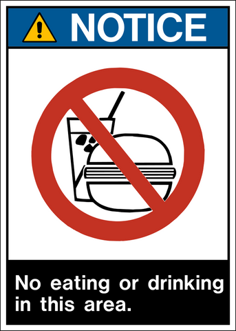Notice - No Eating or Drinking A