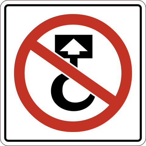 Not a Lift Point Symbol Sign featuring a prohibited lifting hook symbol inside a red circle with a diagonal slash.