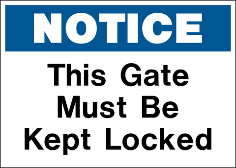 Notice - Lock Gate