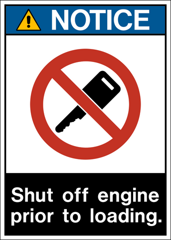 Notice Shut Off Engine ANSI Sign | Western Safety Sign