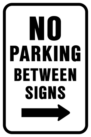 No Parking Between Signs