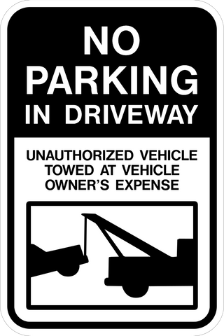 thumbnail image 2 of 2-Pack 'Tow Away No Parking In Driveway' Signs - 9x12 Inches, Bright Red Flexible Plastic - LJX 2 of 6
