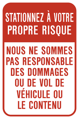 Park at your own Risk French