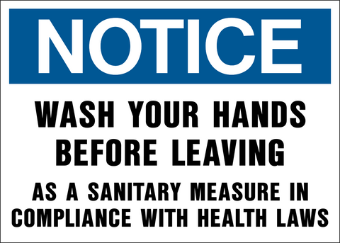 Notice - Hand Washing