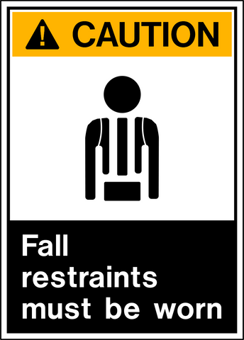 Fall Protection Harness Graphic PPE Caution Sign