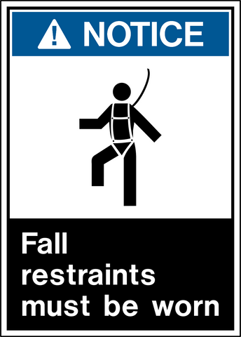 Fall Protection Falling Worker Graphic PPE Notice Sign