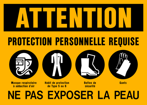 Caution - No Exposed Skin French