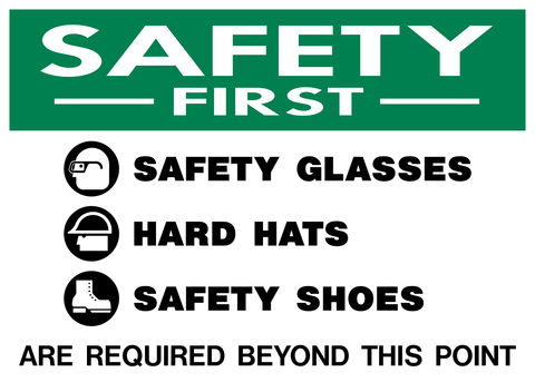 Safety First - Eye, Foot, Head Protection
