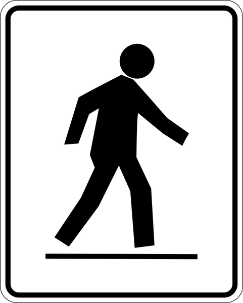 RA-4 L - Pedestrian Crossing left of street – Western Safety Sign
