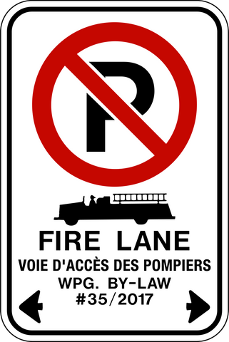 No Parking Fire Lane Bilingual