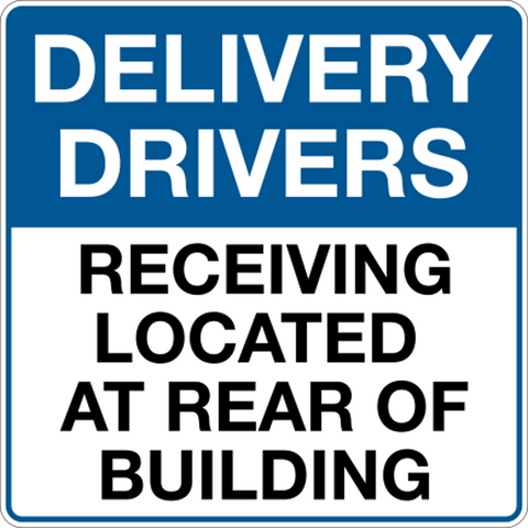 Receiving Delivery Sign Delivery Drivers Receiving | Western Safety Sign