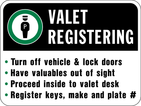 Valet Registering