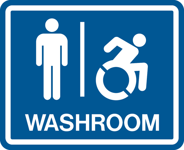 Men Accessible with Text, Male & Dynamic Wheelchair Symbols wide Layou ...