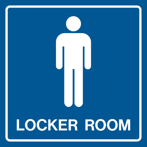 Locker Room with Text & Male Graphic Washroom Sign | Western Safety Sign