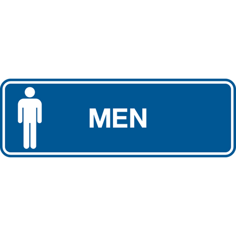 Men with Text and Male Symbol Long Rectangle Layout Washroom Sign ...