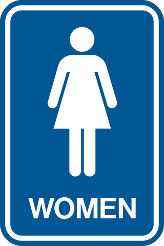 Women with Text & Female Graphic Rectangle Layout Washroom Sign ...