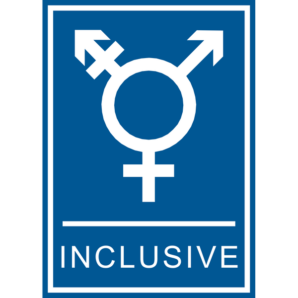 Gender Inclusive Symbol with Text Washroom Sign | Western Safety Sign
