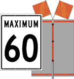 The Maximum Speed Roll-Up Sign is crafted from durable, 36" x 36" fluorescent orange reflective material with flexible fiberglass ribs, and offers both portability and long-lasting performance. Setup is quick and efficient, helping you manage traffic with minimal effort.