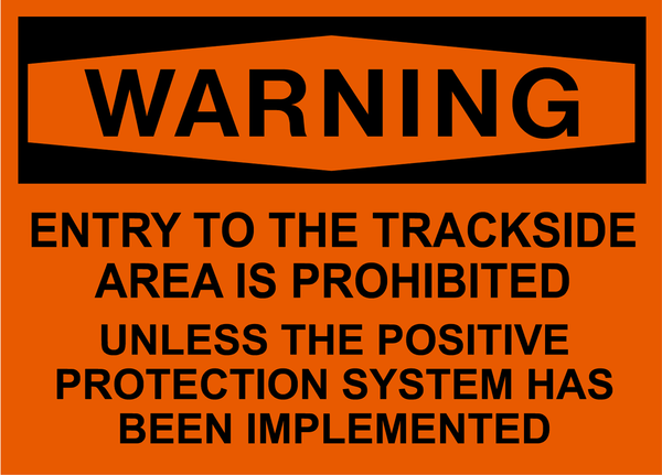Entry to Trackside Area Prohibited Warning Sign | Western Safety Sign