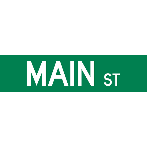 Capital letters green Street Name Sign is a white letters on green background street name sign used for country-maintained road.