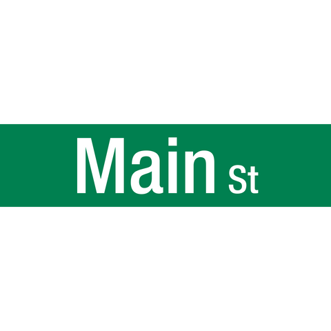 Upper Lower case green Street Name Sign is a double-sided high-intensity reflective white letters, upper and lower case, on green background street name sign used for country maintained roads.