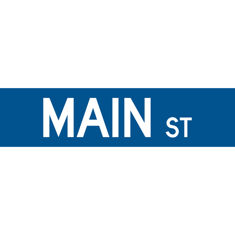 Street Name Sign - Blue