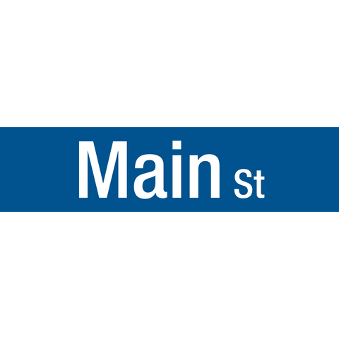 Upper Lower case blue Street Name Sign is a double-sided high-intensity reflective white letters, upper and lower case, on blue background street name sign used for private roads.