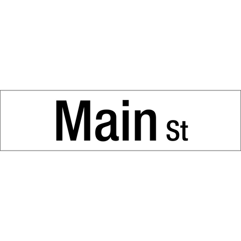 Upper Lower case white Street Name Sign is a double-sided high-intensity reflective black letters, upper and lower case, on white background street name sign used for urban streets.