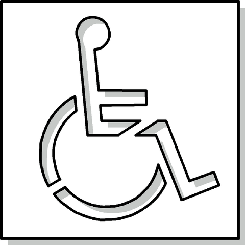 Accessible Wheelchair Reserved Symbol Stencil