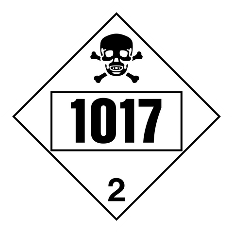 Class 2 - Toxic Gas - Chlorine UN#1017