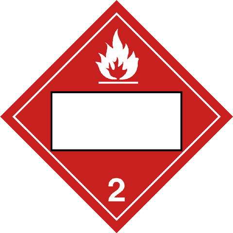 Class 2 - Flammable Gas - Blank UN Number
