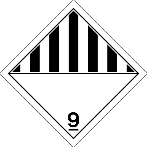 Class 9 - DANGER - Dangerous Goods - Miscellaneous Hazardous Materials