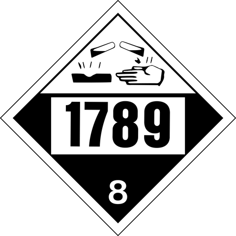 Class 8 - Corrosive - Hydrochloric Acid UN#1789