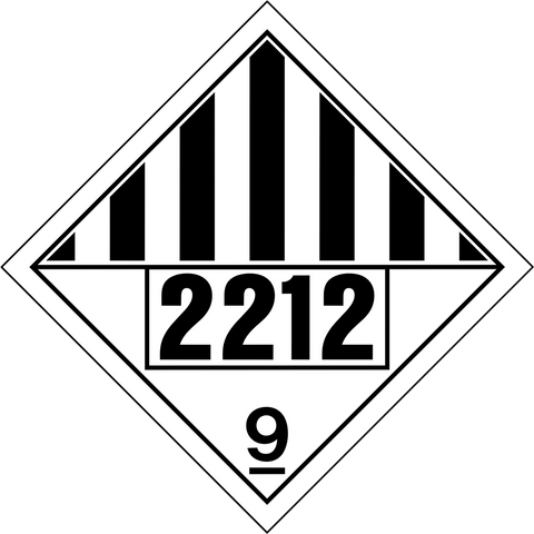 Class 9 - DANGER - Dangerous Goods - Asbestos UN#2212