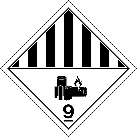 Class 9 - Danger -Dangerous Goods -  Lithium Batteries