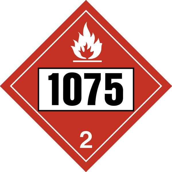 Class 2.1 UN 1075 Propane Mix TDG Placard Sign | Western Safety Sign