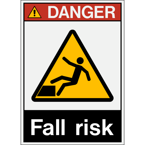 Fall Risk Green Tag Fall Risk ANSI Danger Sign | Western Safety Sign