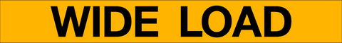 Wide Load Yellow D Wide Load Sign is an 8 ft. x 1 ft. vehicle safety sign with bold black letters, "WIDE LOAD" on a yellow background.