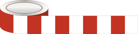 Conspicuity Tape is a 2" x 50 yard self-adhesive decal roll with reflective 6" red and 6" white alternating stripes for high visibility on commercial vehicles, tractor trailers, fleet vehicle markings, tow motors, and forklifts.