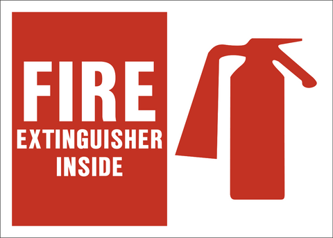 Fire Extinguisher Inside VEHICLE DECAL