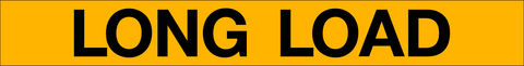 Long Load Yellow D Wide Load Sign is an 8 ft. x 1 ft. vehicle safety sign with bold black letters, "LONG LOAD" on a yellow background.