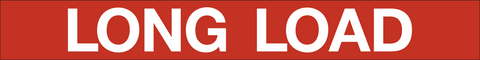 Long Load Red D Wide Load Sign is an 8 ft. x 1 ft. vehicle safety sign with bold white letters, "LONG LOAD" on a red background.