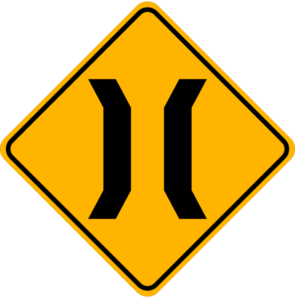 Narrow Bridge Warning Traffic Sign | Western Safety Sign