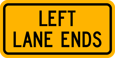 WA-33 LT - Left Lane Ends Tab