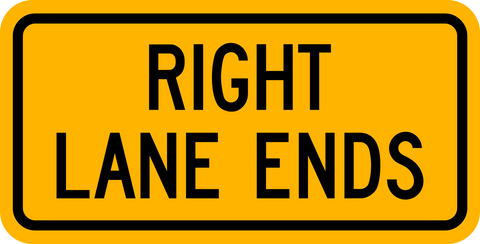 WA-33 RT - Right Lane Ends Tab