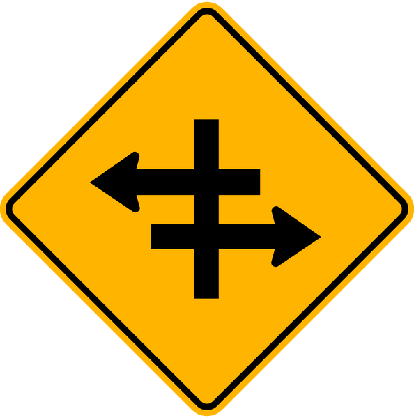 Divided Highway Intersection Warning Traffic Sign | Western Safety Sign